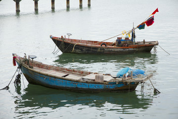 Fototapeta na wymiar Stock Photo - fishing boat on sea background