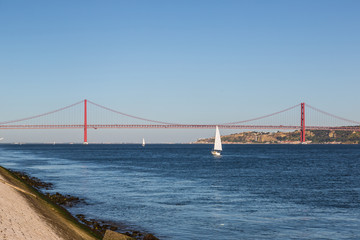 Rail bridge  in Lisbon, Portugal.