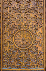 Wood door carving