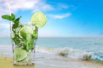 Cocktail, drink, glass.