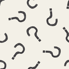 Question mark doodle  seamless pattern background