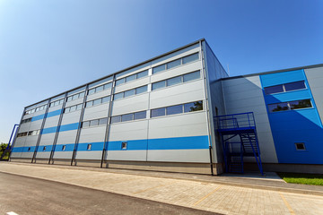 Aluminum facade on industrial building