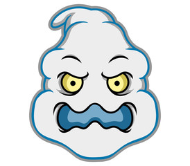 Ghost head, vector illustration for Halloween theme.