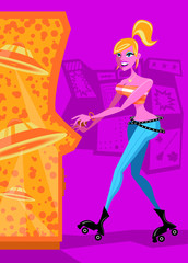 Retro Video Game Arcade with a stylish woman