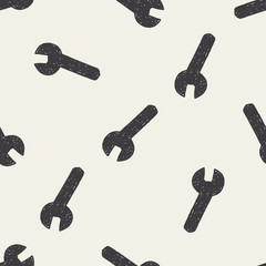 Wrench doodle seamless pattern background