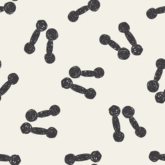 Dumbbell doodle seamless pattern background
