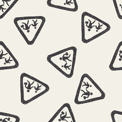 no running sign doodle seamless pattern background