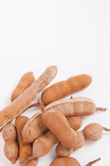 Tamarind  on white paper background