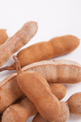 Tamarind  on white paper background