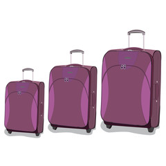 travel, bag, luggage, flat, vector