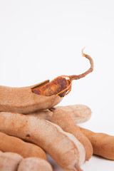 Tamarind  on white paper background