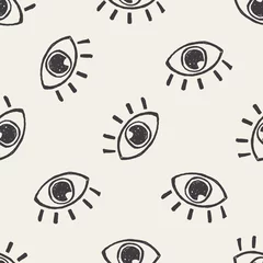 Printed kitchen splashbacks Eyes eye doodle seamless pattern background