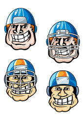 Rugby player in helmet cartoon characters