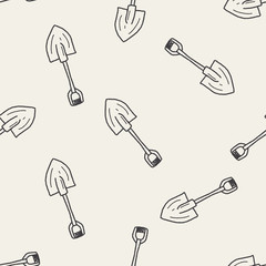 shovel doodle seamless pattern background