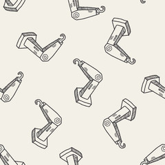 crane doodle seamless pattern background