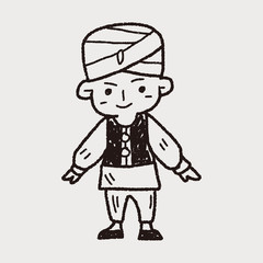 indian people doodle