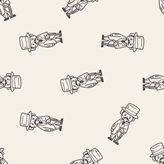 gentleman doodle seamless pattern background