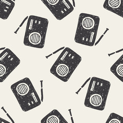 radio doodle seamless pattern background - 85291293