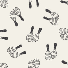 maraca doodle seamless pattern background
