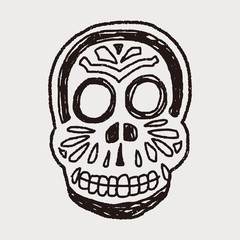 mexican skull doodle