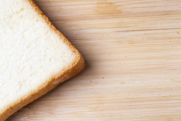 Slice of white bread isolated on white background.