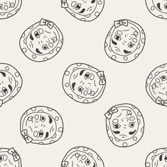 japan Thief mask doodle seamless pattern background