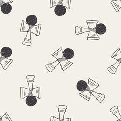 Kendama doodle seamless pattern background