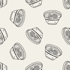 noodle doodle seamless pattern background