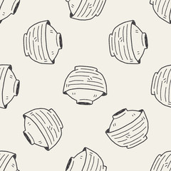 bowl doodle seamless pattern background