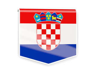 Flag label of croatia