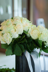 Wedding bouquet of white roses