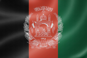 Afghanistan  flag on the fabric texture background