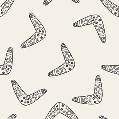boomerang doodle doodle seamless pattern background - obrazy, fototapety, plakaty