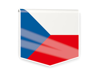 Fototapeta premium Flag label of czech republic