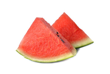 sliced watermelon on white background