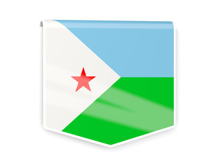 Flag label of djibouti
