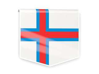 Fototapeta premium Flag label of faroe islands