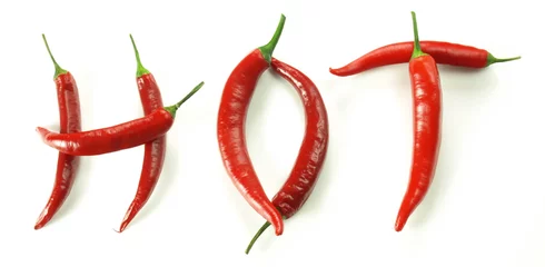 Foto op Plexiglas Chili pepers creating word hot © Photographee.eu