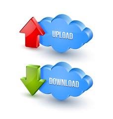 3d upload and download clouds