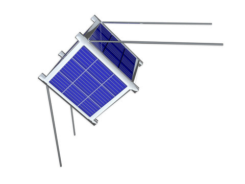 Nano satellite isolated on white