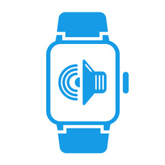 Icono smartwatch altavoz azul