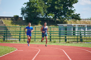 Obraz premium Friends running