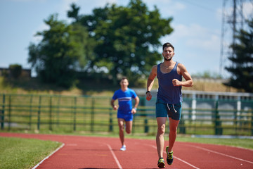 Obraz premium Friends running