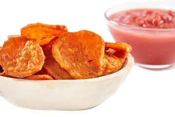 Homemade sweet potatoes chips