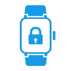 Icono smartwatch candado azul