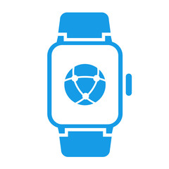 Icono smartwatch internet azul