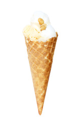  Ice Cream in a waffles isolated on white background