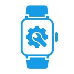 Icono smartwatch mantenimiento azul