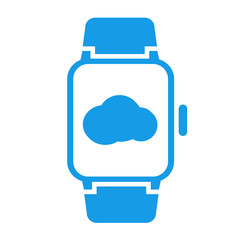 Icono smartwatch nube azul