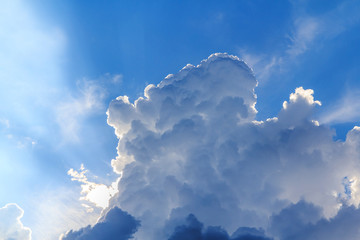 Beam of light and the clouds